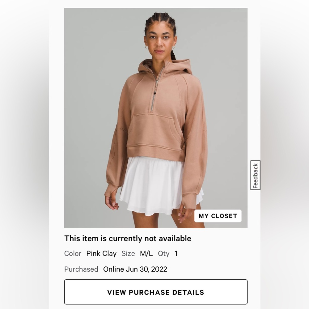 Lululemon Half Zip Scuba